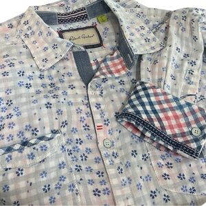 Robert Graham Button Down Tailored Fit Long Sleeve Shirt Cotton Large